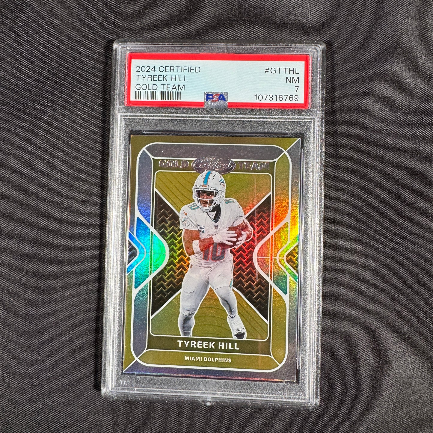 2024 Tyreek Hill Certified Gold Team PSA 7