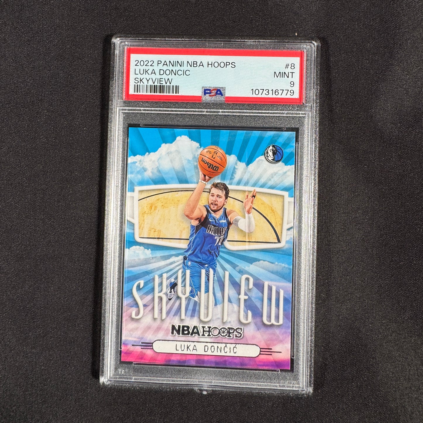 2022 Luka Doncic Panini NBA Hoops Skyview PSA 9
