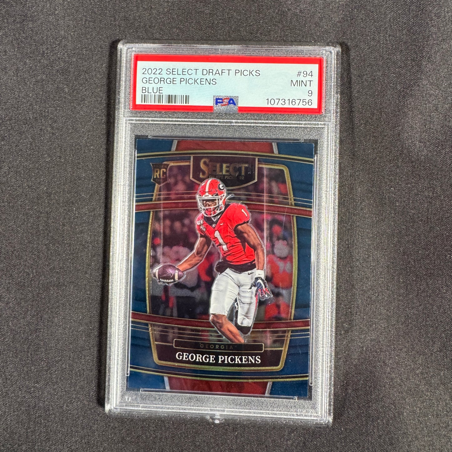 2022 George Pickens Select Draft Picks Blue PSA 9