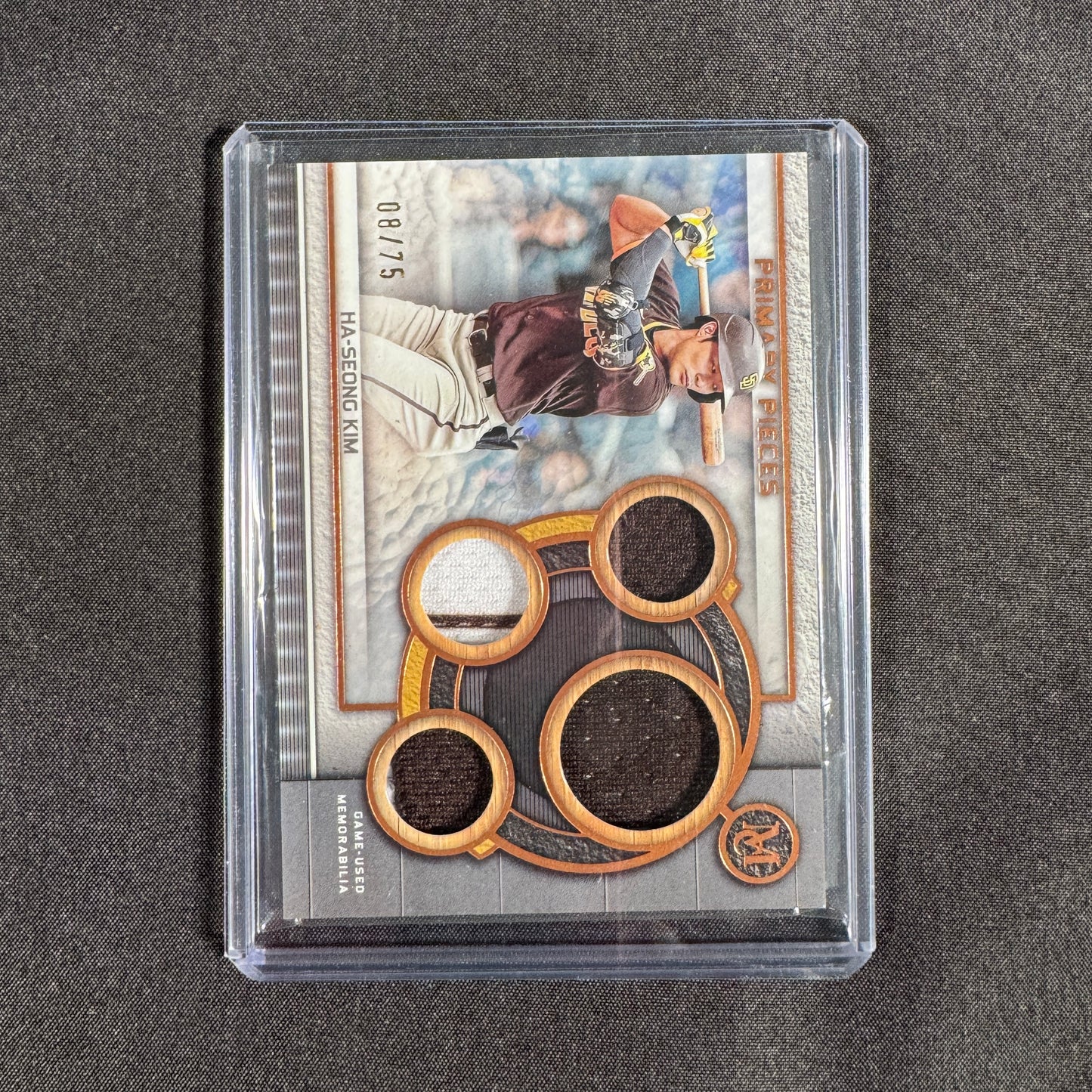 2023 HA-SEONG KIM Topps Museum Collection Primary Pieces Quad Relic 8/75