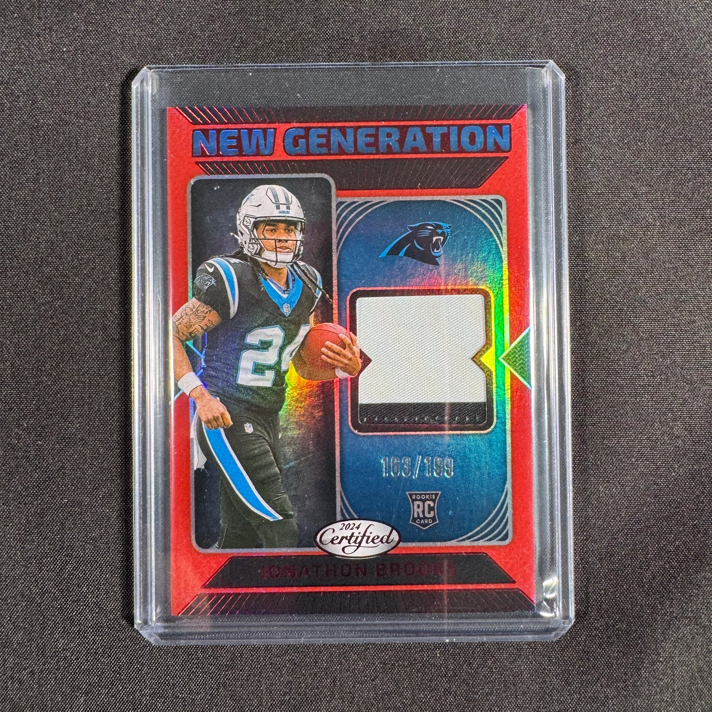 2024 Jonathan Brooks Panini Certified New Generation Patch 163/199