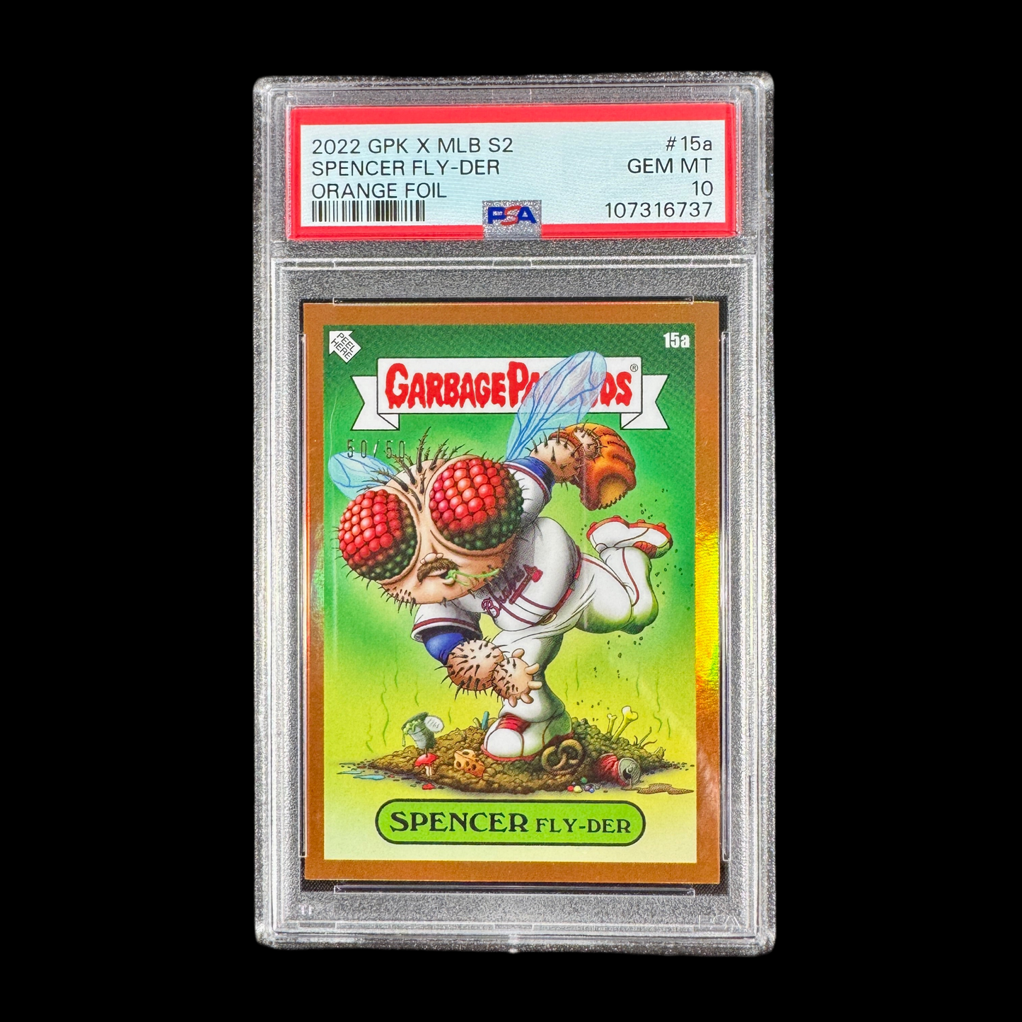 2022 Spencer Fly-Der Orange Foil GPKxMLB 50/50 PSA 10