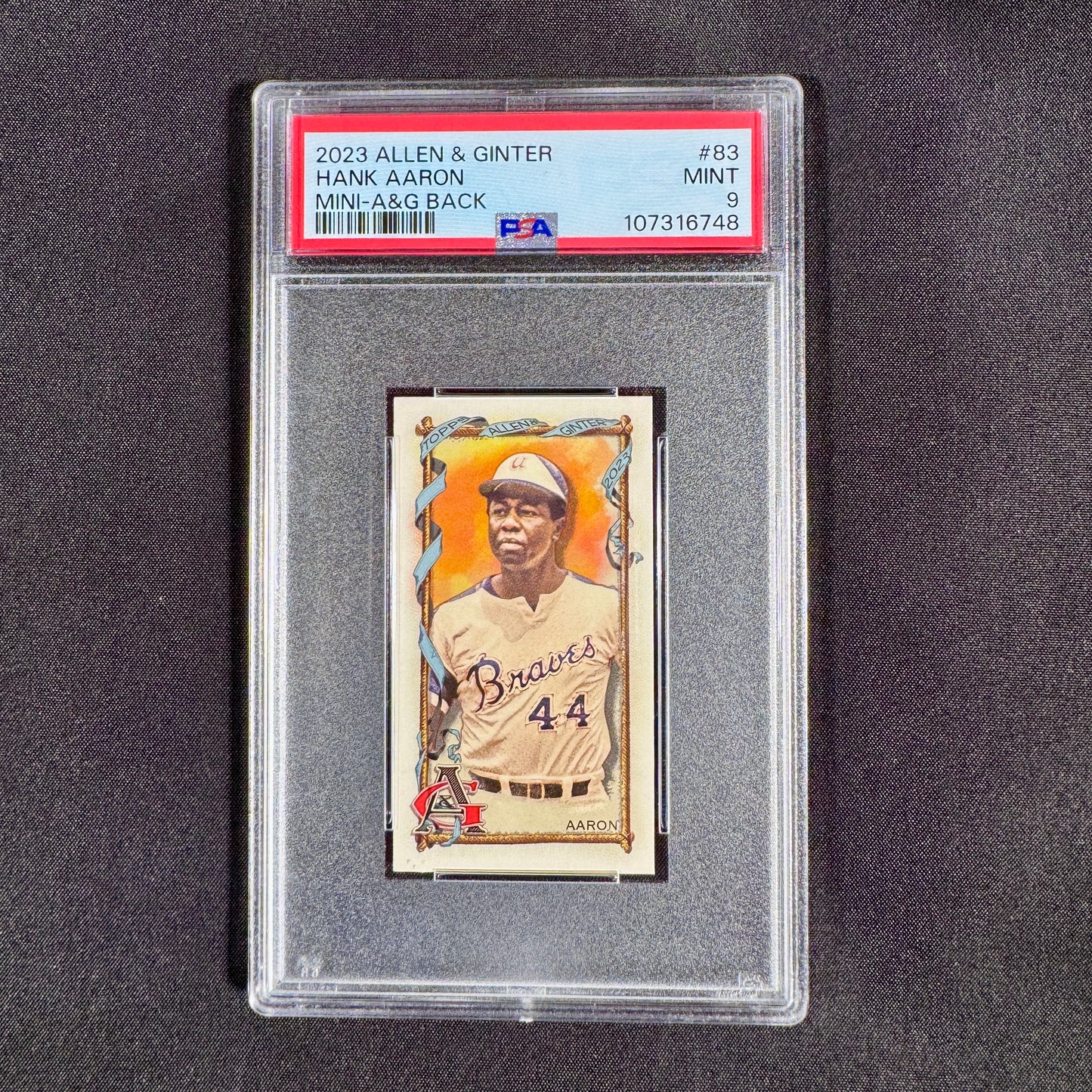 2023 Hank Aaron Allen & Ginter Mini A&G Back PSA 9