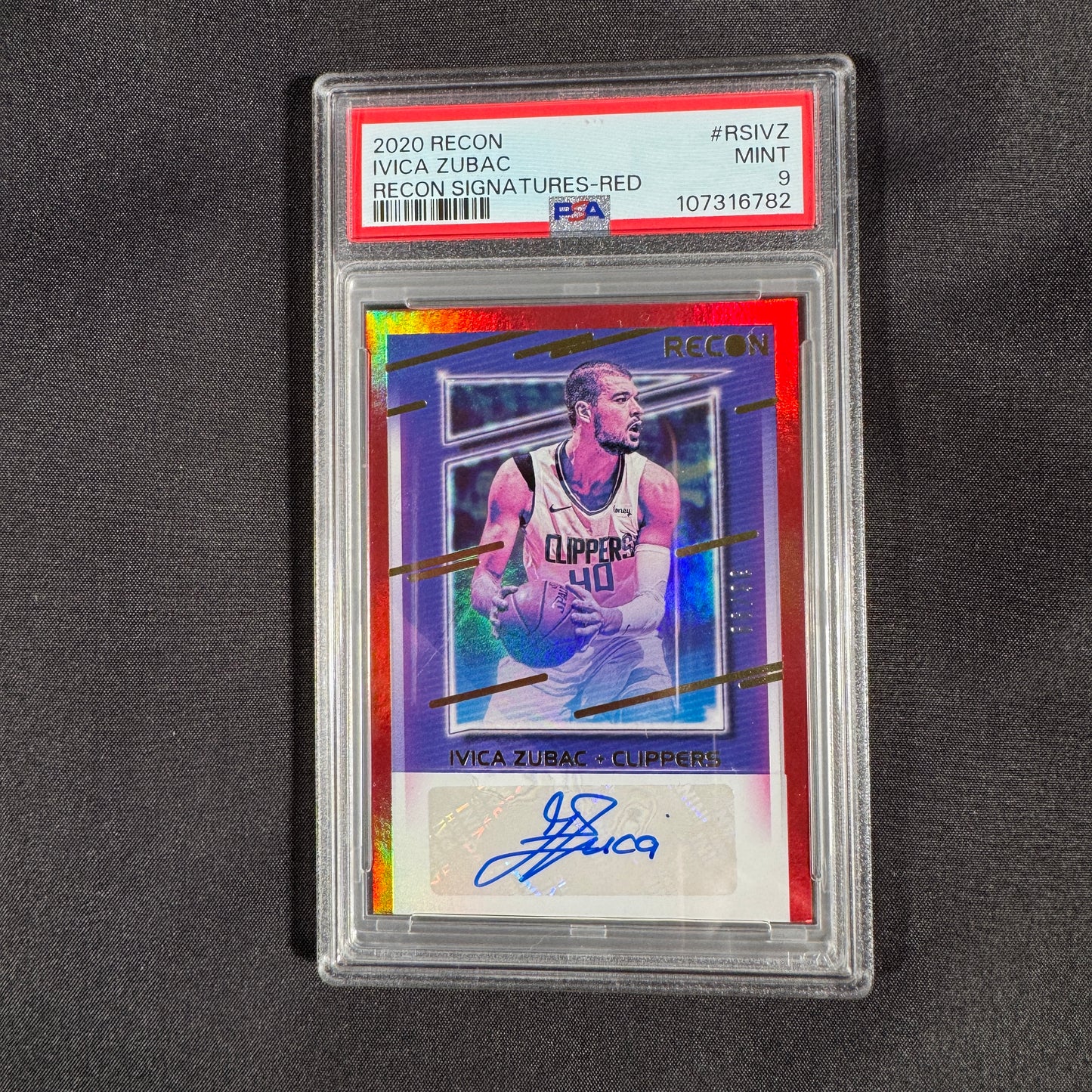 2020 Ivica Zubac Recon Signatures Red PSA 9