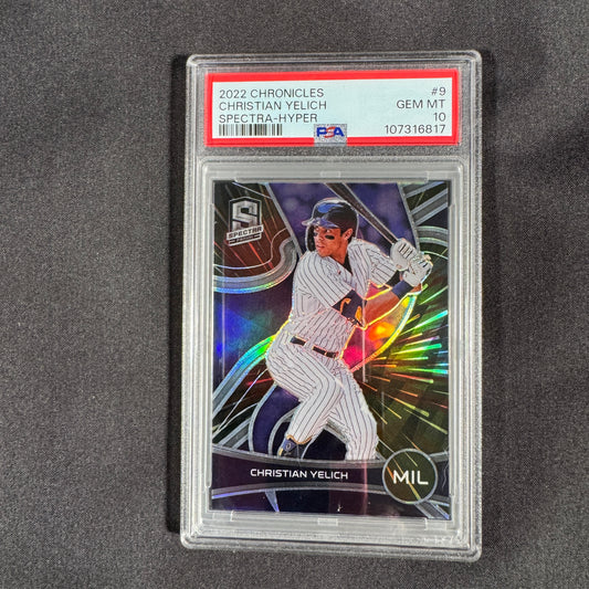 2022 Christian Yelich Chronicles Spectra Hyper PSA 10