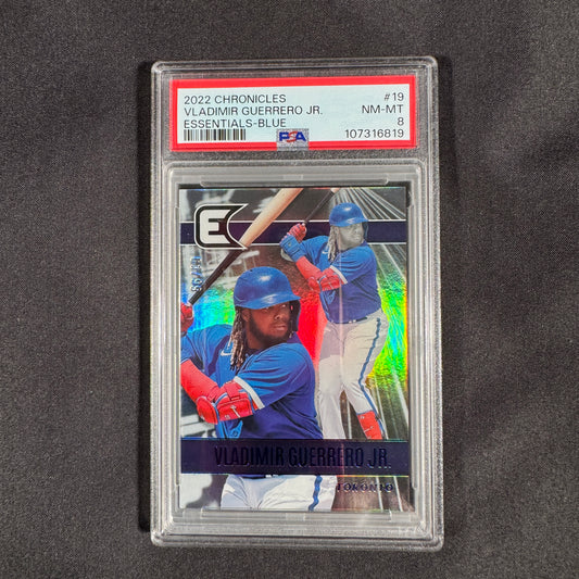 2022 Vladimir Guerrero JR Chronicles Essentials Blue 66/99 PSA 8