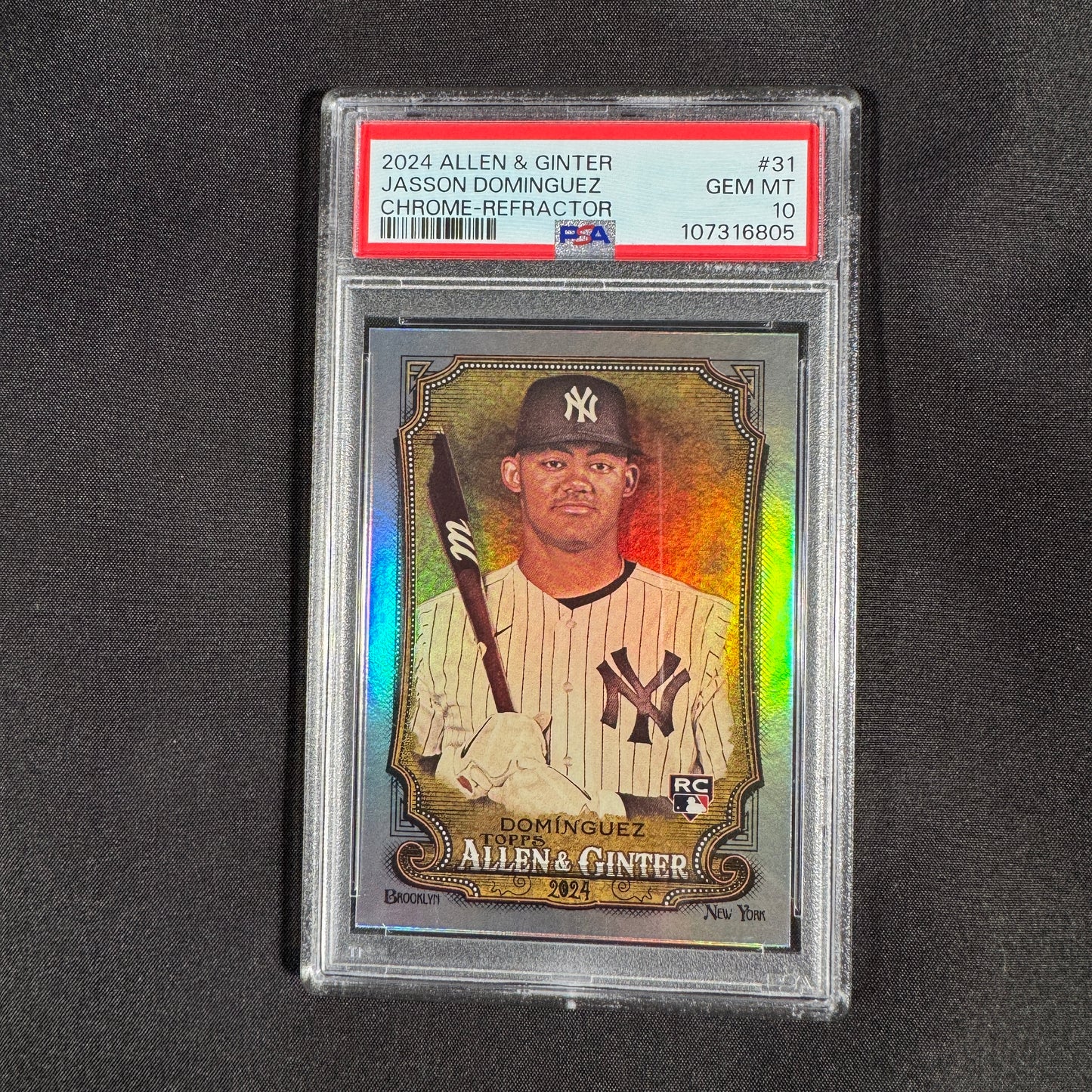 2024 Jasson Dominguez Allen & Ginter Chrome Refractor PSA 10