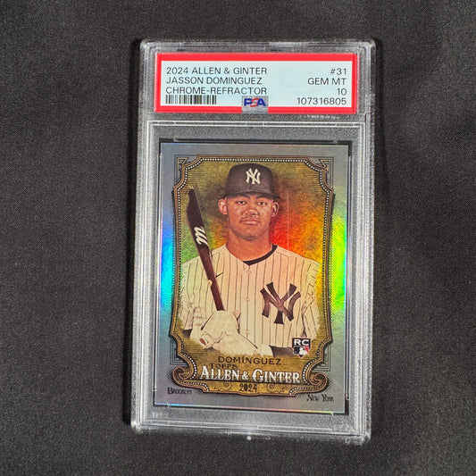 2024 Jasson Dominguez Allen & Ginter Chrome Refractor PSA 10