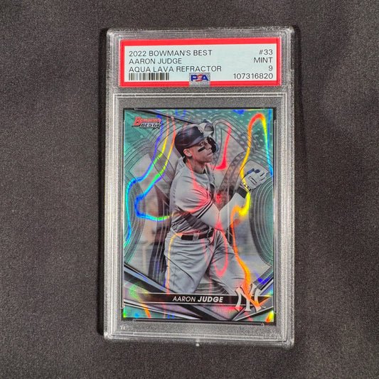 2022 Aaron Judge Boman's Best Aqua Lava Refractor PSA 9