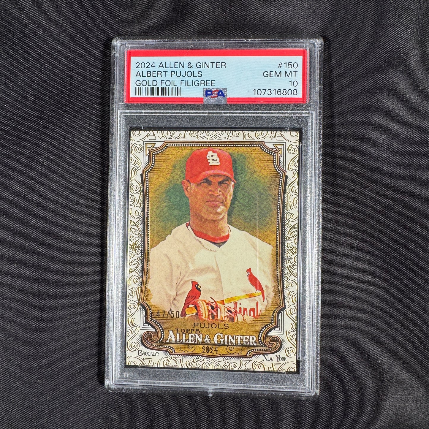 2024 Albert Pujols Allen & Ginter Gold Foil Filigree PSA 10