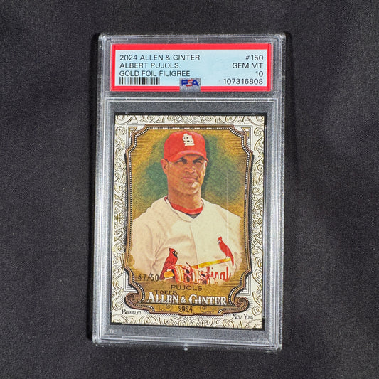 2024 Albert Pujols Allen & Ginter Gold Foil Filigree PSA 10