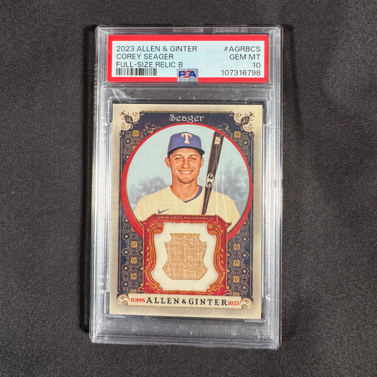 2023 Corey Seager Allen & Ginter Full Size Relic Bat PSA 10