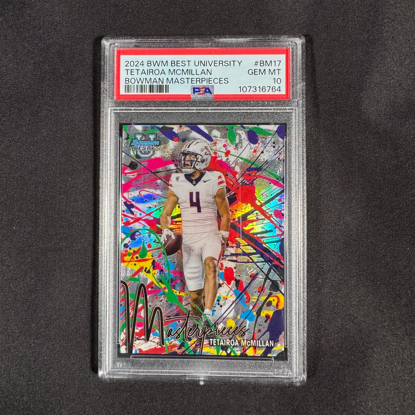 2024 Tetairoa McMillan Bowman's Best University Masterpieces PSA 10