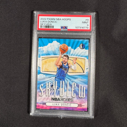 2022 Luka Doncic Panini NBA Hoops Skyview PSA 9