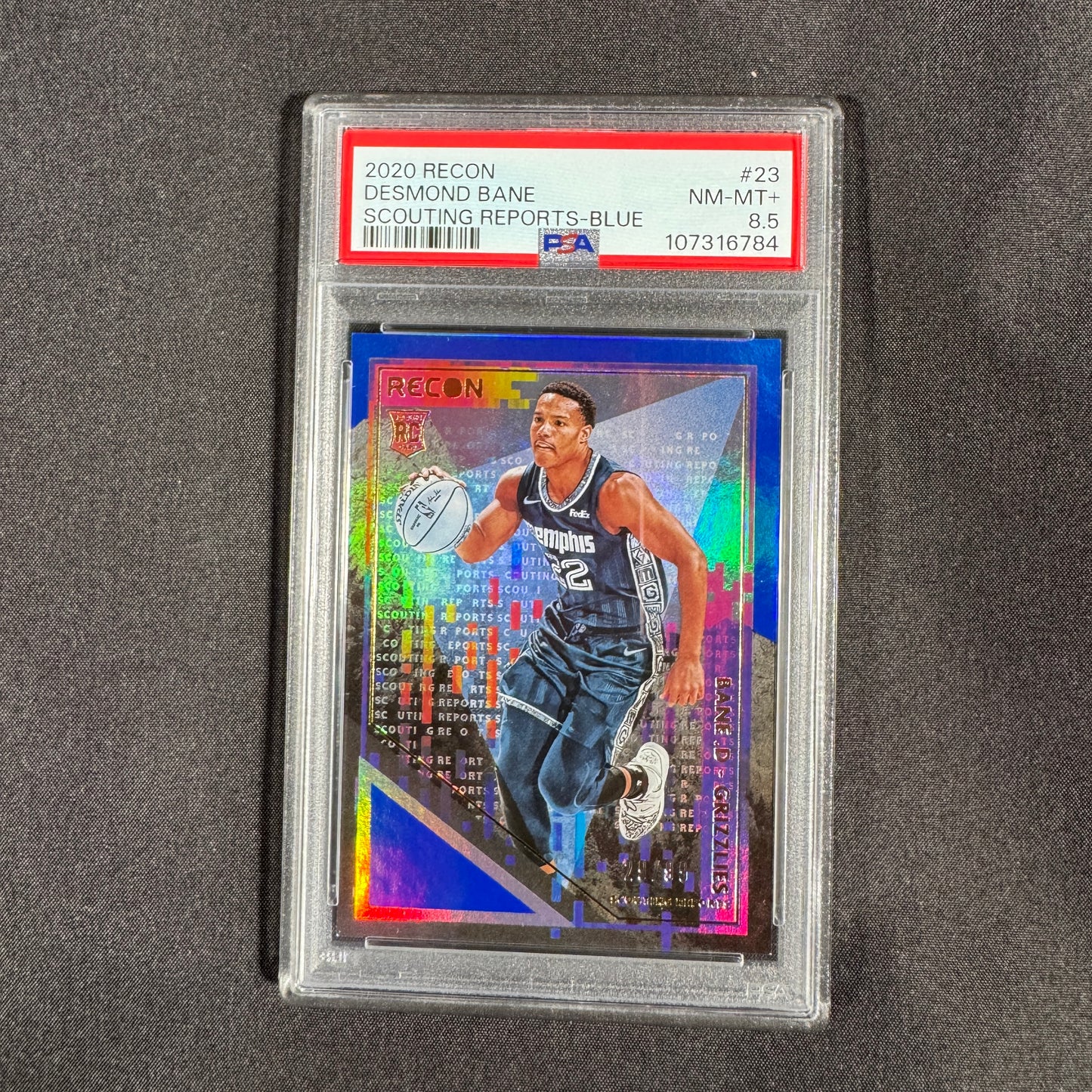 2020 Desmond Bane Recon Scouting Reports Blue 29/89 PSA 8.5