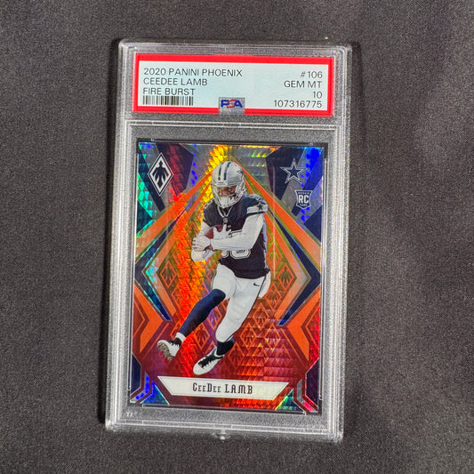 2020 Ceedee Lamb Panini Phoenix Fire Burst PSA 10